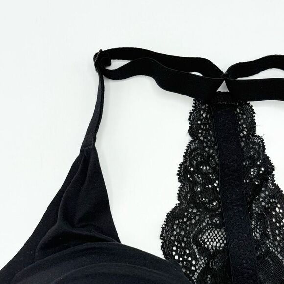 Soma Intimates Black Enbliss Lace Racerback Padded Bralette - Women’s US XL - Picture 2 of 6